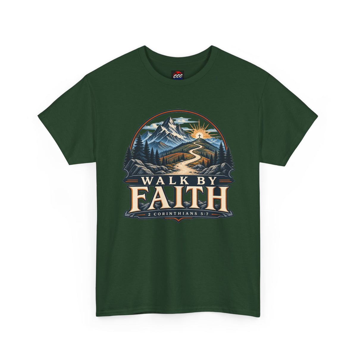 Walk by Faith Tee – Christian Inspirational Mountain T‑Shirt