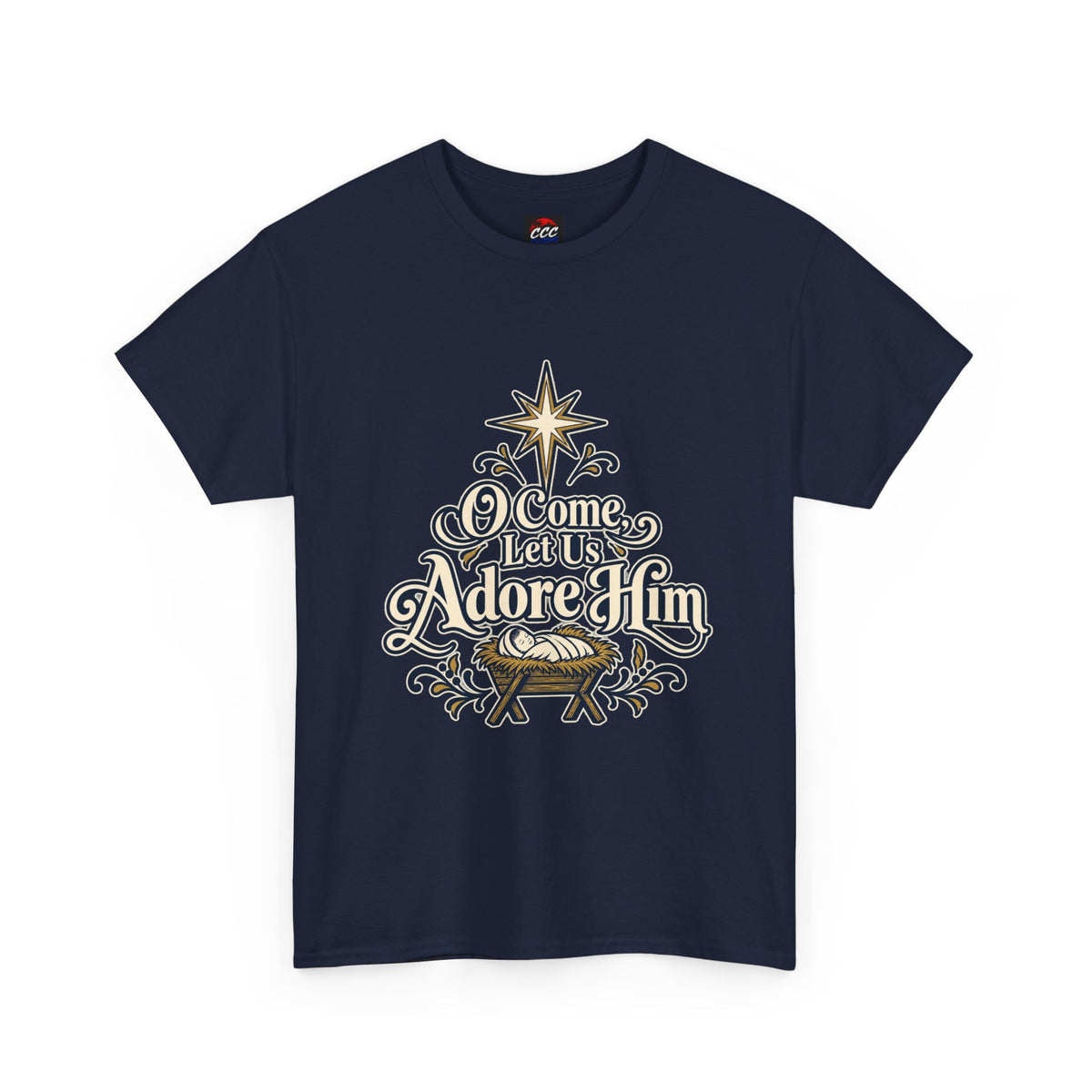 O Come Let Us Adore Him Christmas Tee