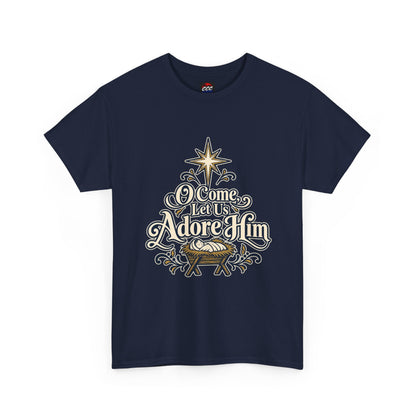 O Come Let Us Adore Him Christmas Tee