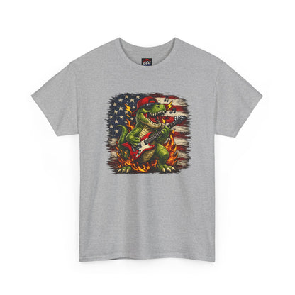 Patriotic Dinosaur Rock Graphic T‑Shirt
