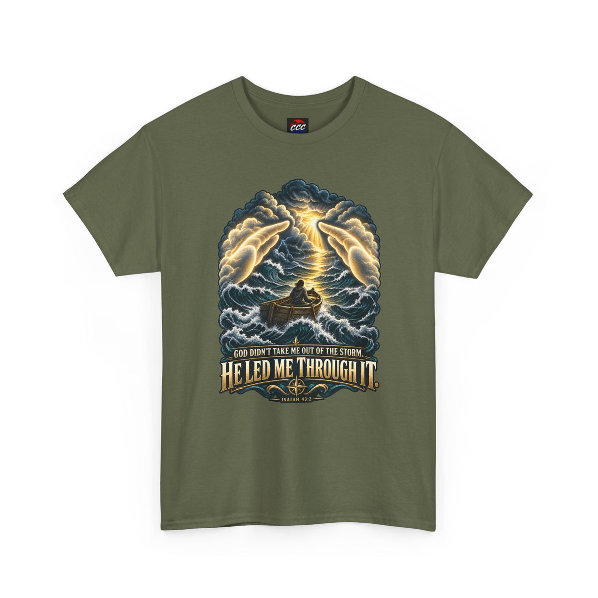 "He Led Me Through It" Inspirational Tee