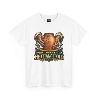 Faith T-Shirt — "God Didn't Change My Situation, He Changed Me" Inspirational Tee