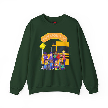Proud School Bus Monitor Design Crewneck Sweatshirt