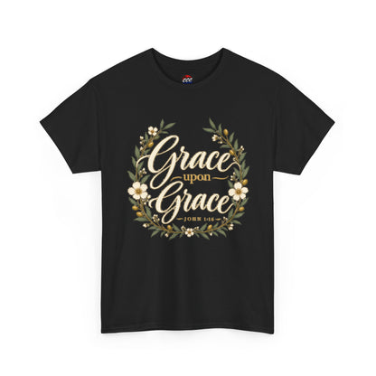 Grace Upon Grace Floral Tee — Christian Scripture John 1:16 Shirt