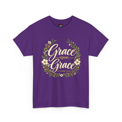 Grace Upon Grace Floral Tee — Christian Scripture John 1:16 Shirt