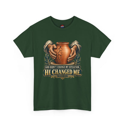 Faith T-Shirt — "God Didn't Change My Situation, He Changed Me" Inspirational Tee