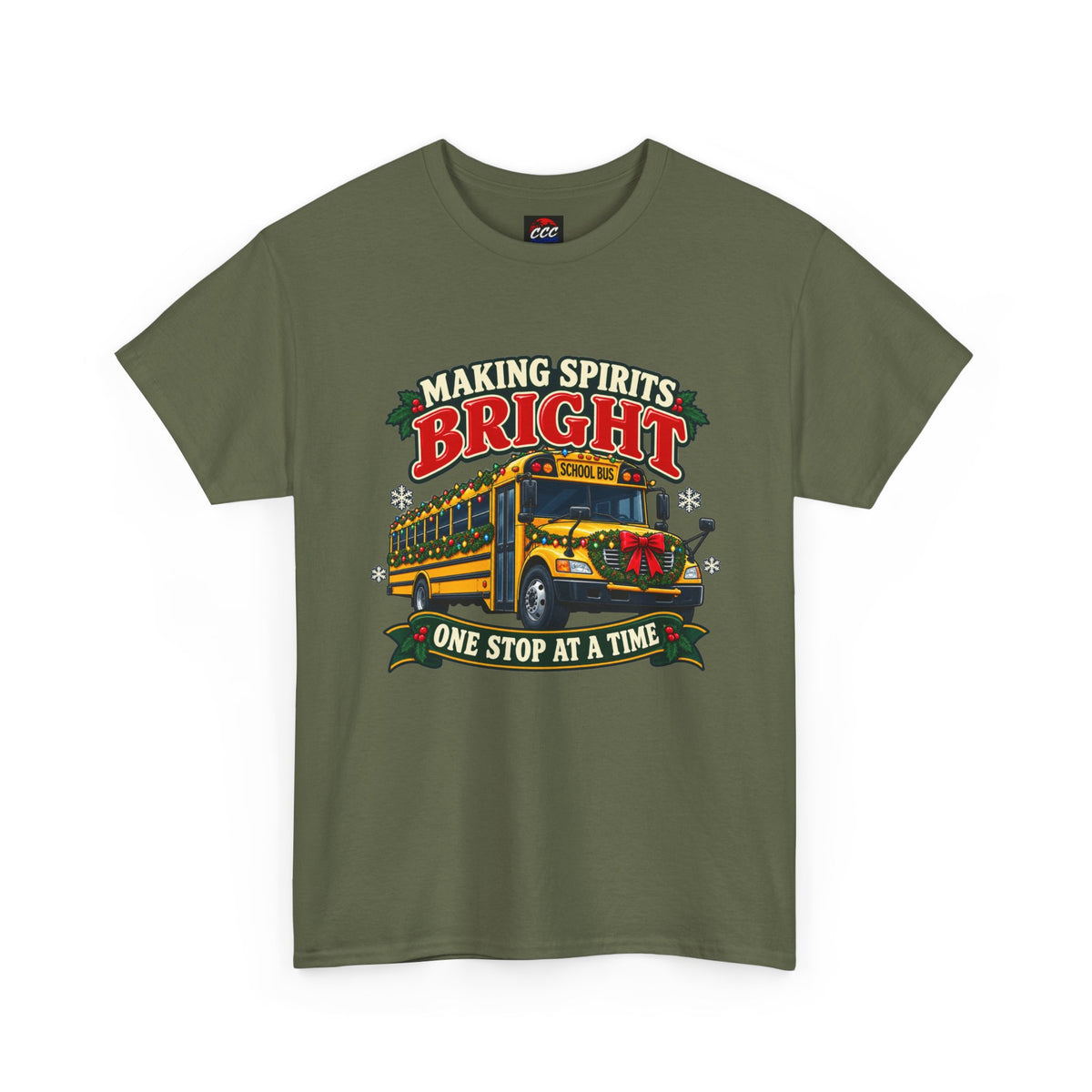 Making Spirits Bright Christmas Bus Tee