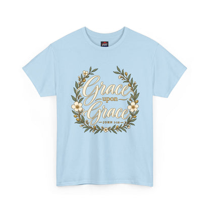 Grace Upon Grace Floral Tee — Christian Scripture John 1:16 Shirt