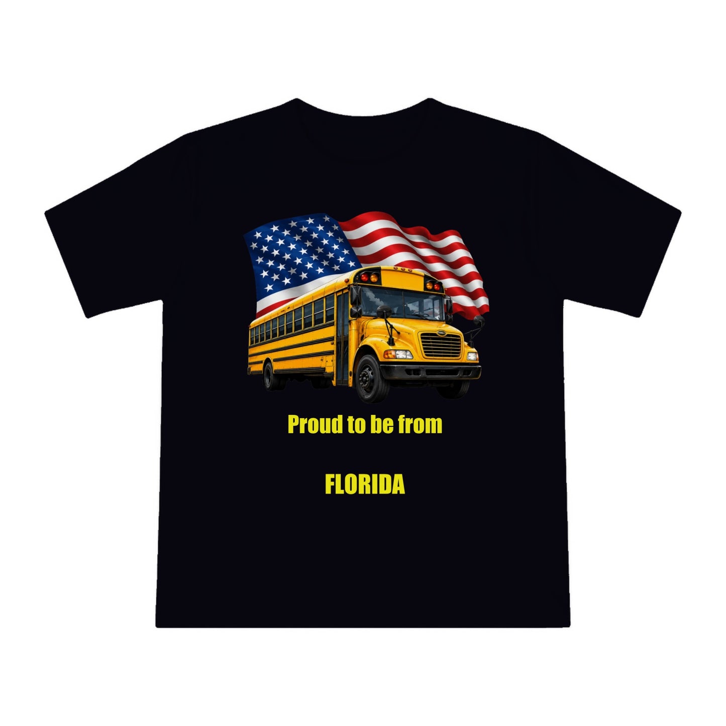 Customizable School Bus/USA Flag with State T-shirt