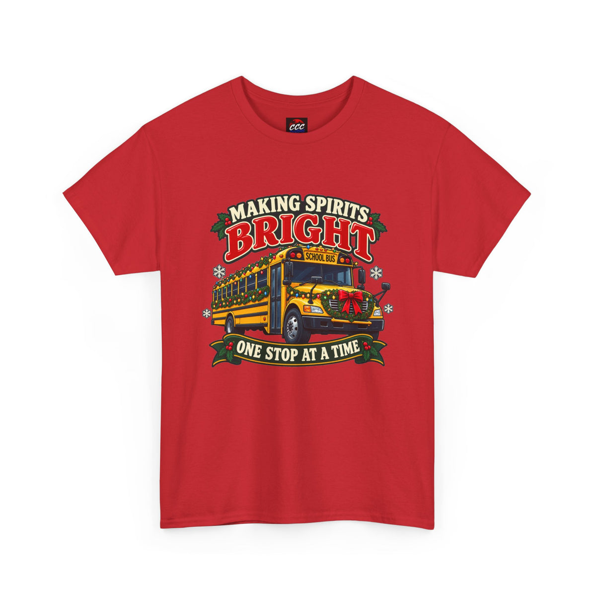 Making Spirits Bright Christmas Bus Tee