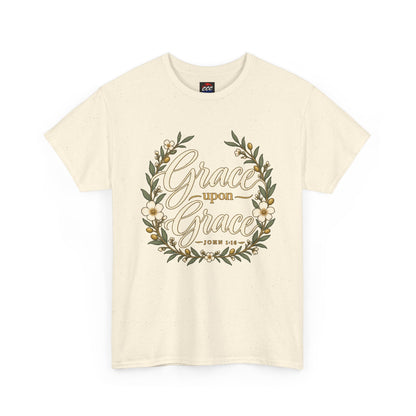 Grace Upon Grace Floral Tee — Christian Scripture John 1:16 Shirt