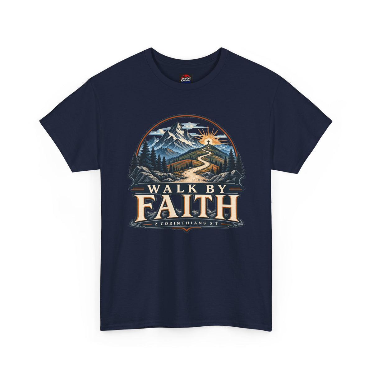 Walk by Faith Tee – Christian Inspirational Mountain T‑Shirt