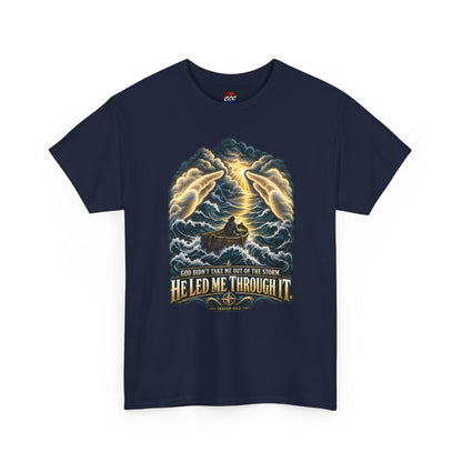 "He Led Me Through It" Inspirational Tee