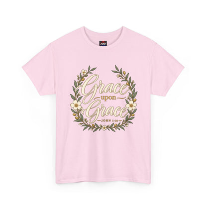 Grace Upon Grace Floral Tee — Christian Scripture John 1:16 Shirt