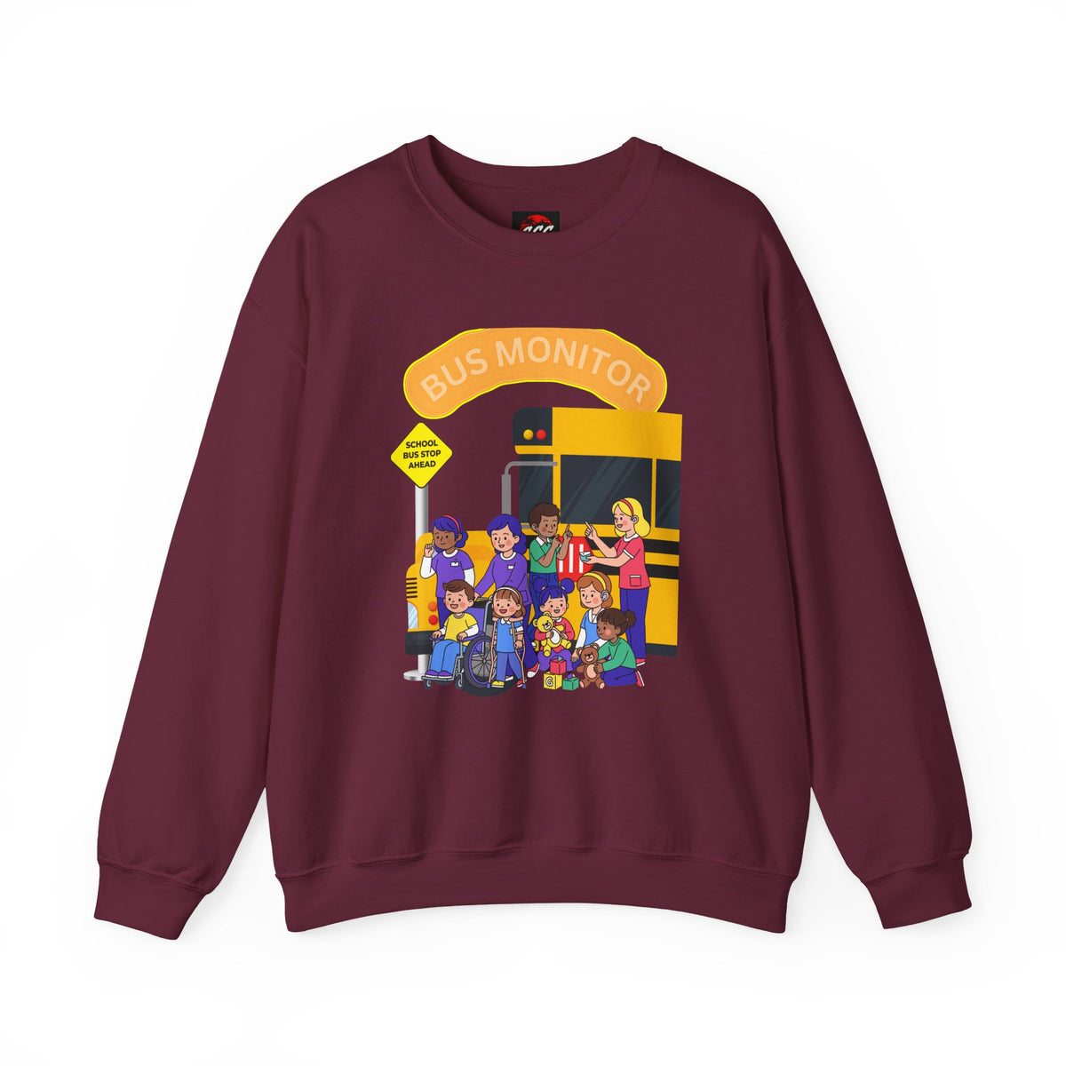 Proud School Bus Monitor Design Crewneck Sweatshirt