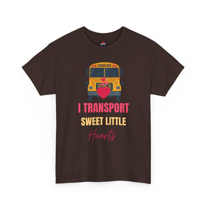 "I Transport Sweet Little Hearts" School Bus Driver Shirt