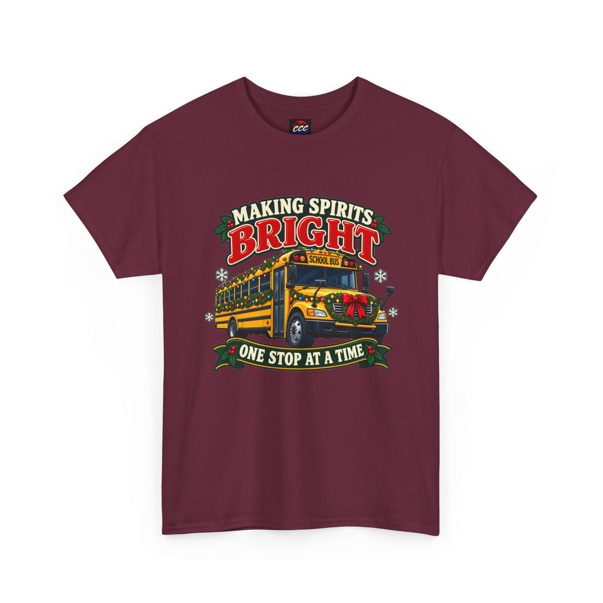 Making Spirits Bright Christmas Bus Tee