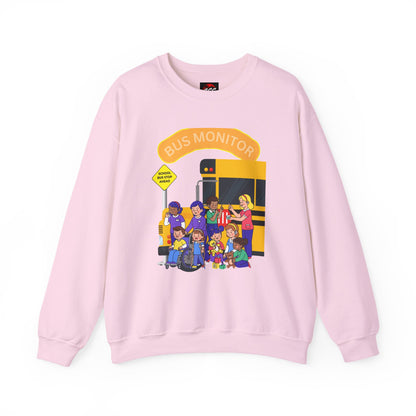 Proud School Bus Monitor Design Crewneck Sweatshirt