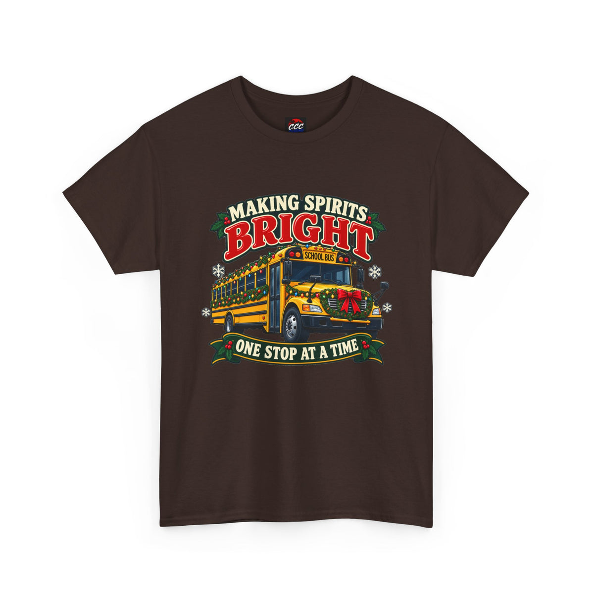 Making Spirits Bright Christmas Bus Tee