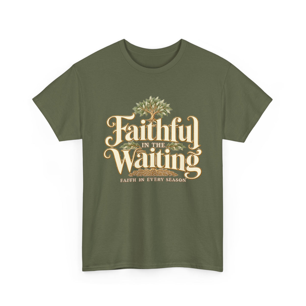 "Faithful While Waiting" Inspirational Christian Tee