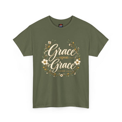 Grace Upon Grace Floral Tee — Christian Scripture John 1:16 Shirt