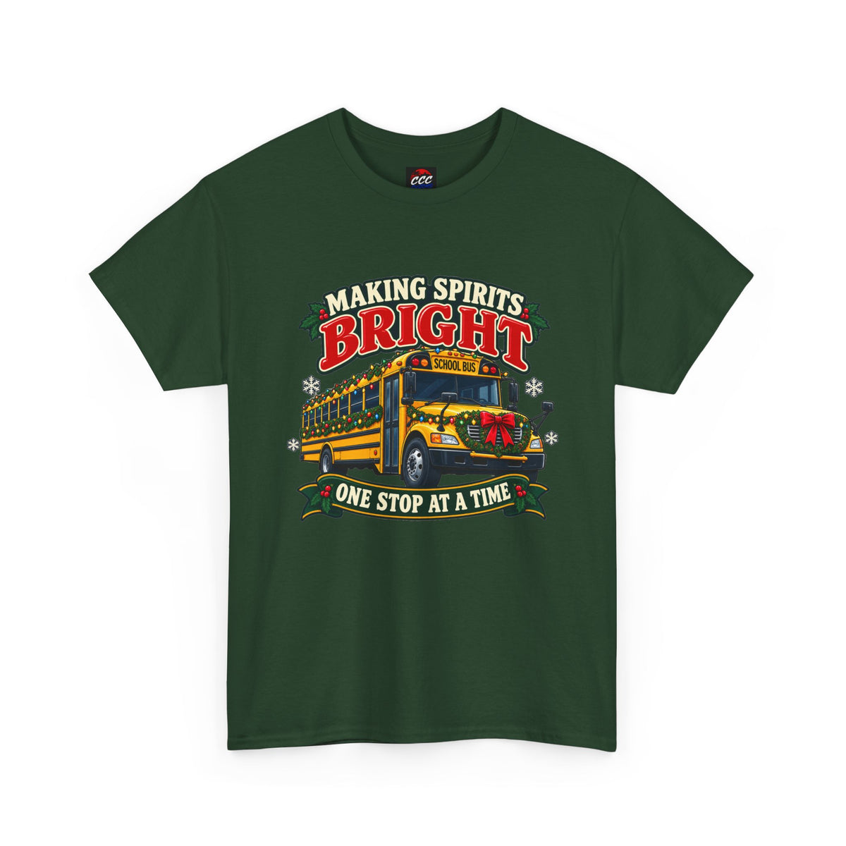 Making Spirits Bright Christmas Bus Tee