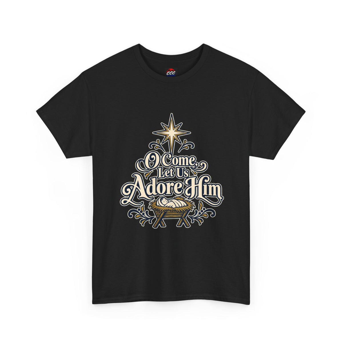 O Come Let Us Adore Him Christmas Tee