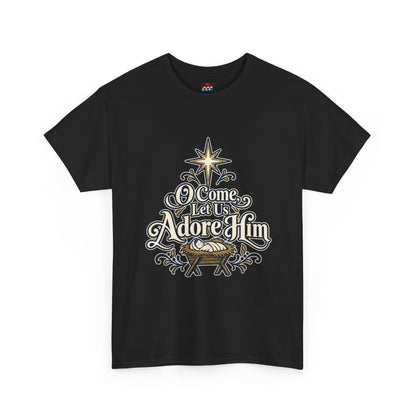 O Come Let Us Adore Him Christmas Tee