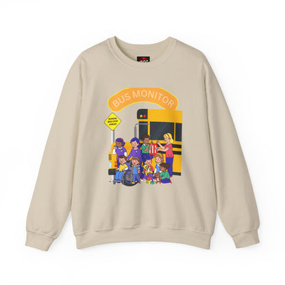 Proud School Bus Monitor Design Crewneck Sweatshirt