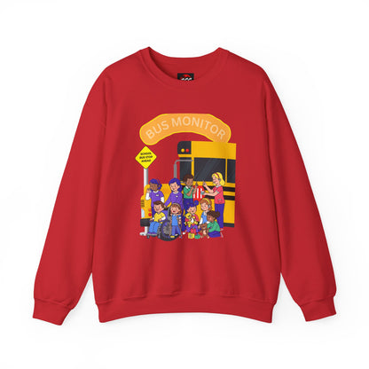 Proud School Bus Monitor Design Crewneck Sweatshirt