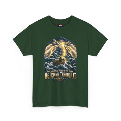 "He Led Me Through It" Inspirational Tee