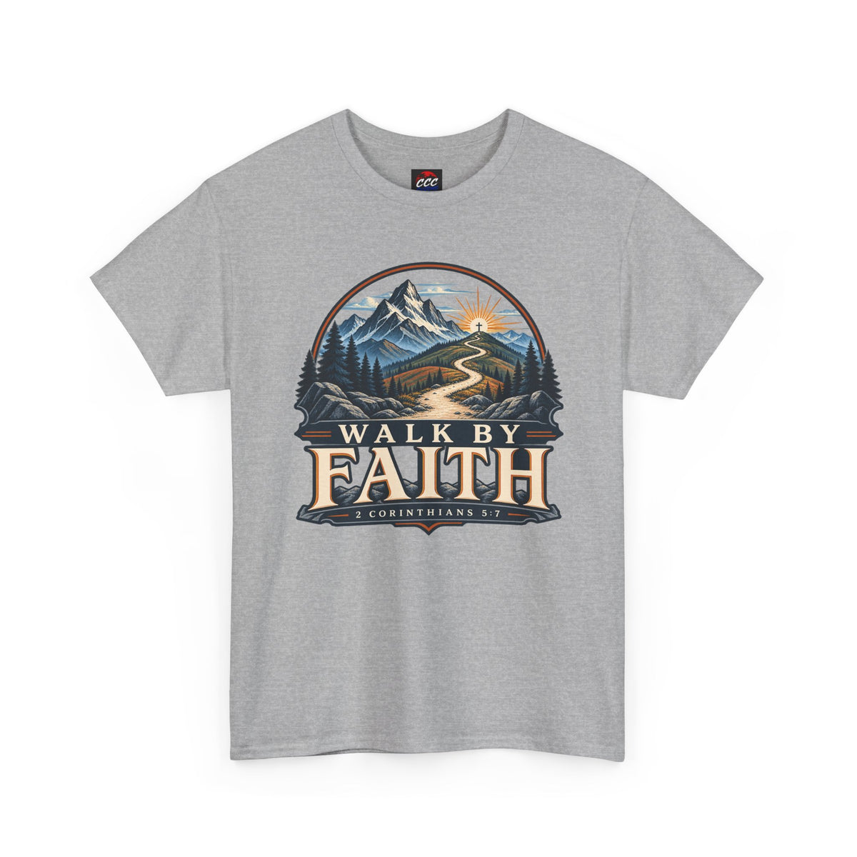 Walk by Faith Tee – Christian Inspirational Mountain T‑Shirt
