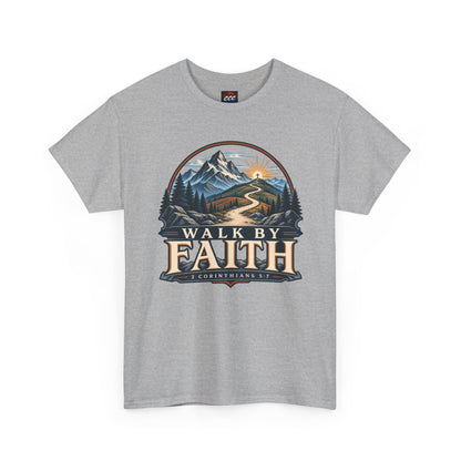 Walk by Faith Tee – Christian Inspirational Mountain T‑Shirt