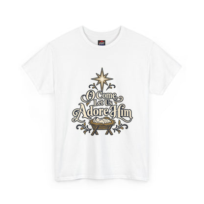 O Come Let Us Adore Him Christmas Tee