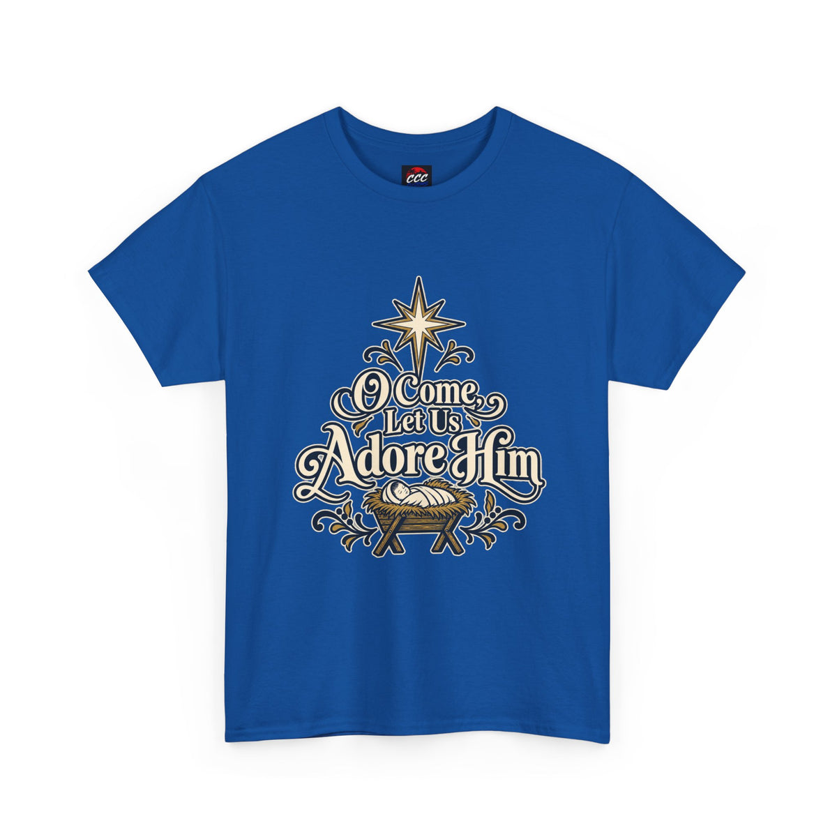 O Come Let Us Adore Him Christmas Tee