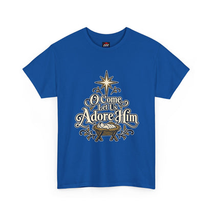 O Come Let Us Adore Him Christmas Tee