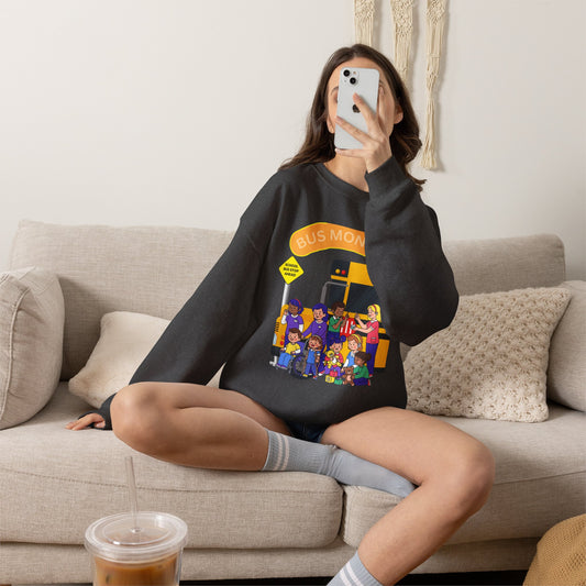 Proud School Bus Monitor Design Crewneck Sweatshirt