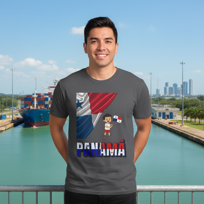 Panamá Flag Tee - Panama Canal Square Mockup v2
